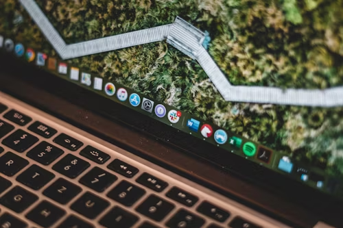 A laptop screen