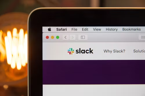 A screen with the slack app open