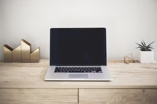 A picture of a laptop on a table