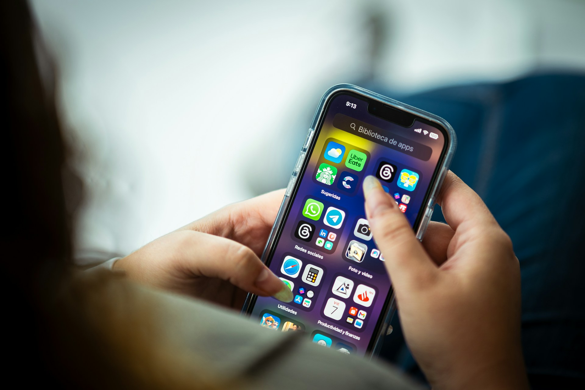 A person holding a phone