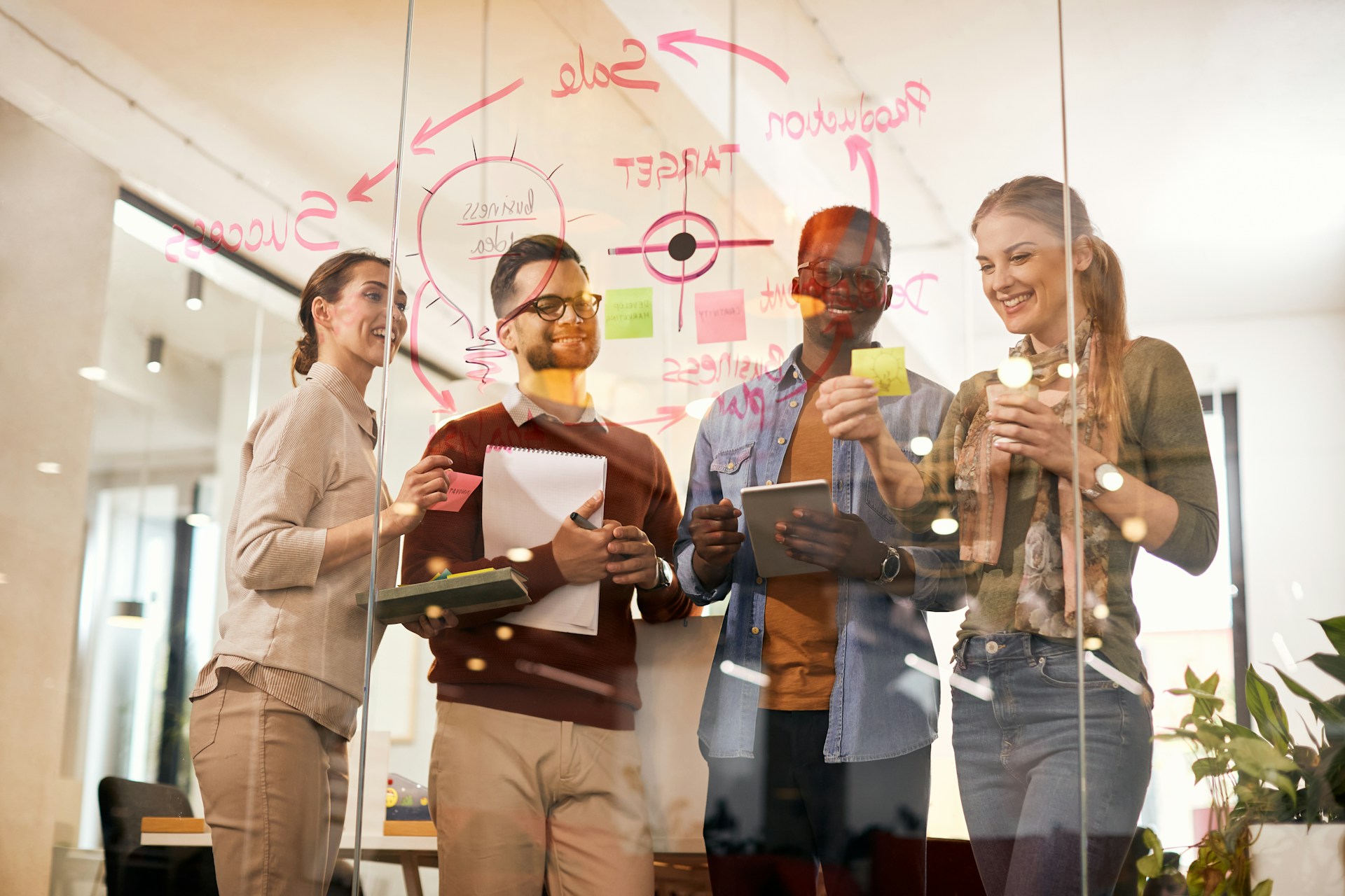 Group of employees standing