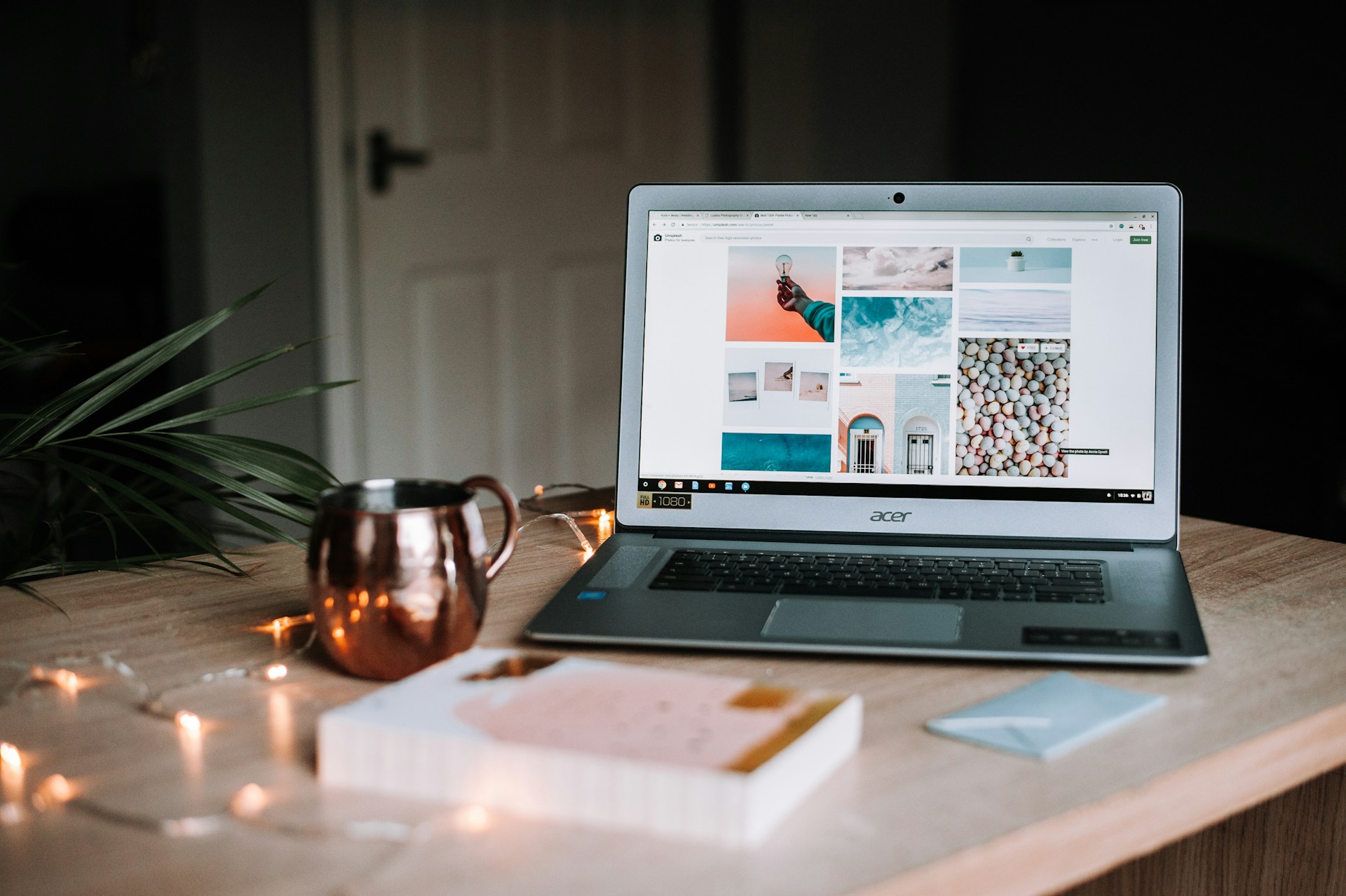 A picture of a laptop on a table