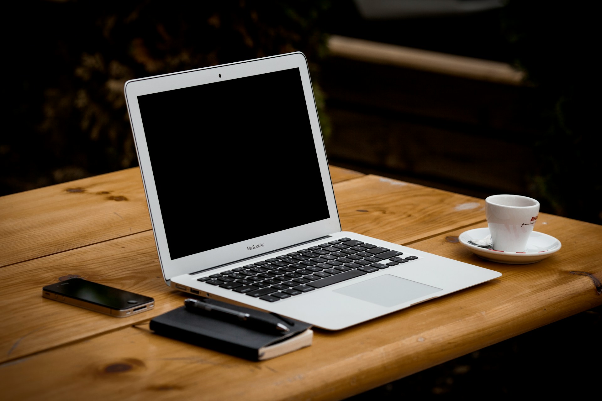 A laptop sitting on a table