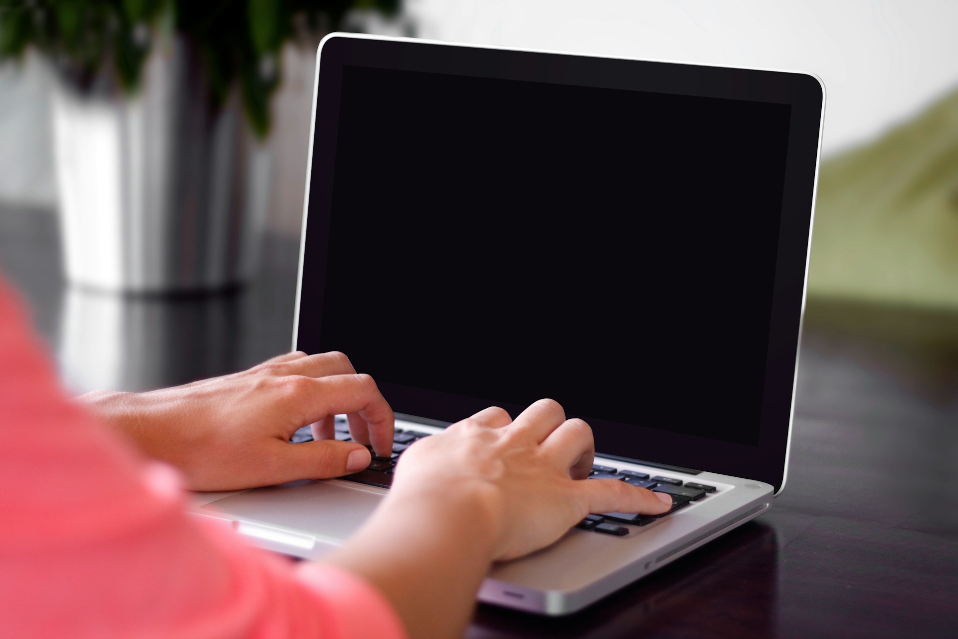 A person using a laptop